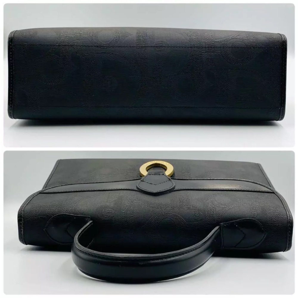 Christian Dior Black Trotter Coated Canvas Top Handle Bag - Picture 4 of 9